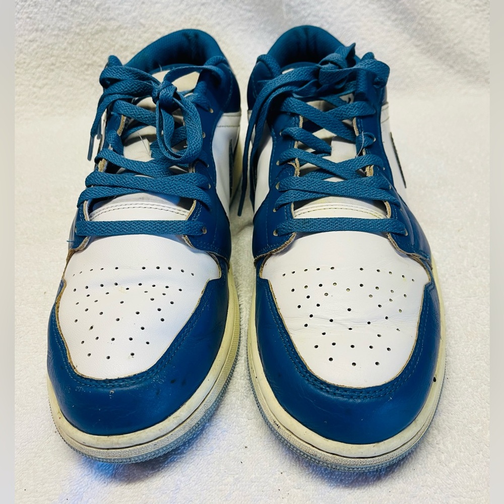 Nike GS Air Jordan1 Low SE Industrial Blue White Mens 12.5 - Picture 4 of 9
